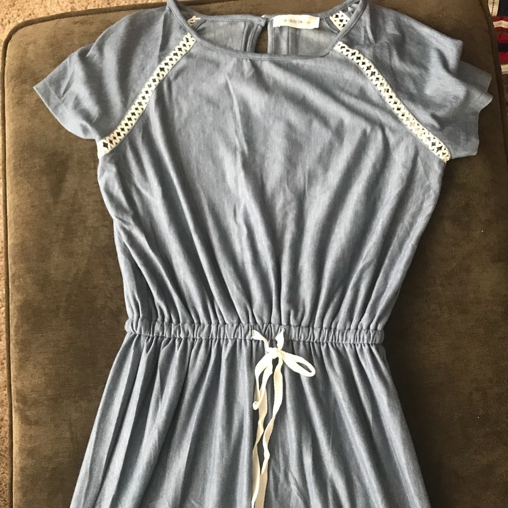 Jean dress with tie waist